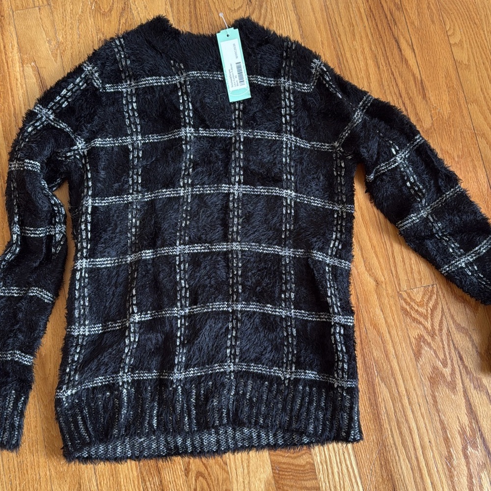 Black and White Plaid Sweater